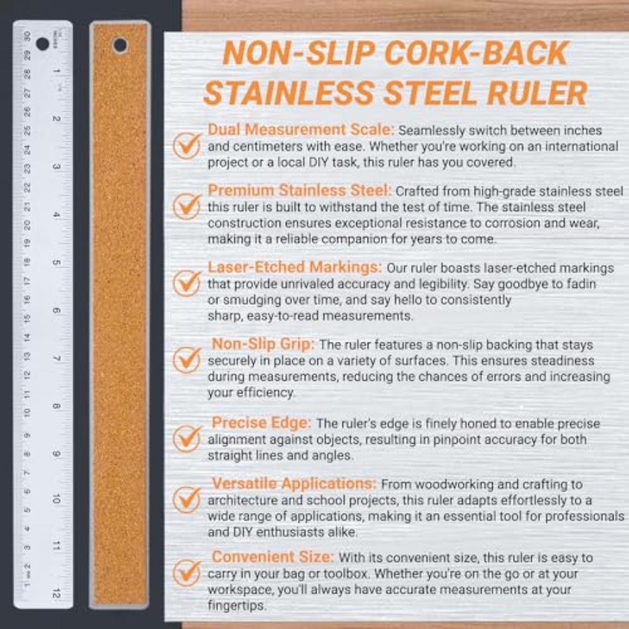 Stainless Steel Ruler with Non - Home Improvements recensione e prezzo